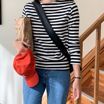 여성용 그루엘 스탠다드 스트라이프 긴팔티 cpt10767k29