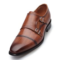 VONIN 소가죽 파티나 버니쉬드 몽크스트랩 구두 KA002TBR