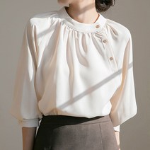 포플러앤씨 지온느 셔링 블라우스