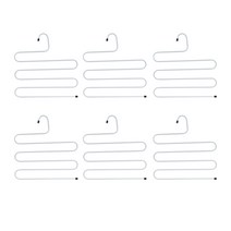 윰스 공간활용 논슬립 5단 바지걸이, 화이트, 6개입