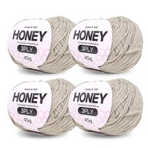 니뜨 허니 3ply 뜨개실 45g x 4p + 무료 도안 세트, 19 베이지그레이