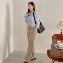 로미스토리 여성용 빅사이즈 데일리 세미 부츠컷 팬츠