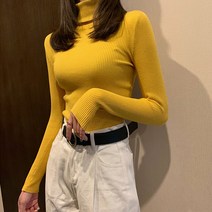 레몬소울 여성용 한들 슬림 폴라 니트티