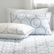 지베딩 미피 스노우리플 시어서커 베개커버 + 베개솜, 블루