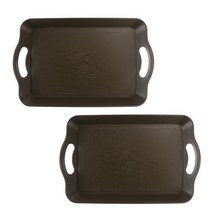 나우필 손잡이 핸들 트레이 카페 사각 쟁반 2p, 브라운