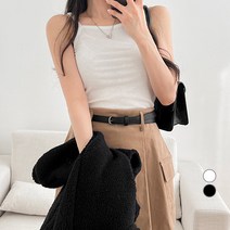 밀키버터 여성용 기모 골지 베이직 나시