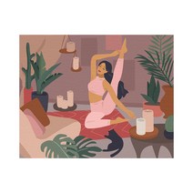 플레이어바웃 일상 요가하는 여인 DIY 명화 그리기 40 x 50 cm 세트, 혼합색상