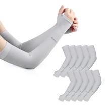KIECOBE 무봉제 스포츠 핸드커버 쿨토시 2p x 10 세트, 그레이