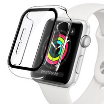 뷰씨 풀커버 일체형 9H 강화유리 스마트워치 케이스, 투명