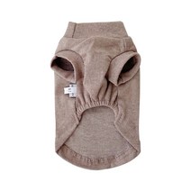 랜보어 반려동물 심플 베이직 터틀넥 티셔츠, 브라운