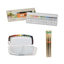 아트시크릿 수채화물감 7.5ml +미젤로 퓨전 파레트 20칸 + 화홍 3종 세트 700R, 18색