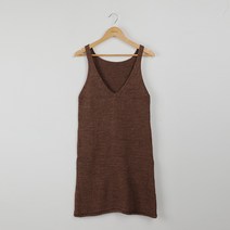 빼빼 여성용 딥 브이넥 레이어드 니트 뷔스티에 롱원피스