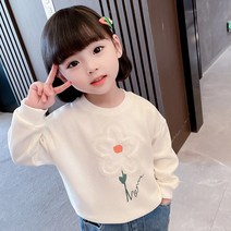 베베니즈 여아용 레이스꽃 베이직 맨투맨