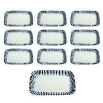 오체어스 버들가지 도자기 라운드 사각 접시, 10개, 단품