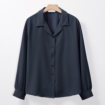 레몬소울 드네 퍼프 브이넥 스판 블라우스