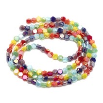 육각 레인보우 비즈 DIY 키트 3 x 4 mm, 유광 레인보우, 1세트