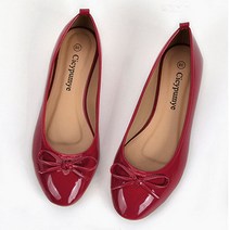 엘코르 여성용 Cicypumye 리본포인트 에나멜 단화 구두