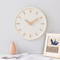 MJK 바닐라우드 무소음 벽시계, White + Peach