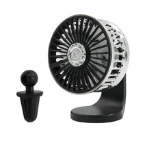 삼에스 차량용 USB 터보형 선풍기 + 스탠드 + 송풍구 거치대 패키지, 실버, c09