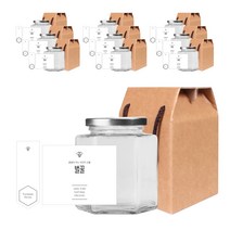 육각 꿀병 730g + 실버캡 랜덤발송 + 심플 벌꿀 L 스티커 + 봉인 + 박스 세트, 10세트
