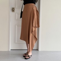 시크블랙 리마뉴 언발 스트랩 랩 롱 스커트 SK4707K26
