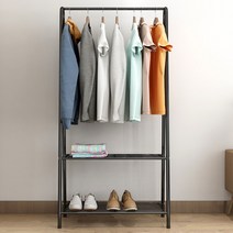 지후 심플라인 스틸 선반 행거, 블랙