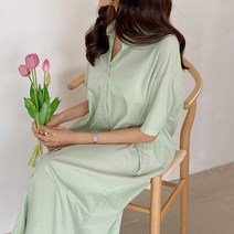 피핀 여성용 데일리 코튼 반팔 롱 원피스 37915