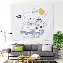 세뇨르킴 아이 방 맞춤 벽면 장식 그림, 곰과 배