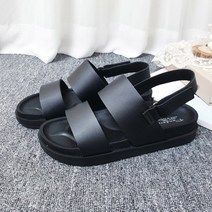 디아 남자 올란도 두줄 라인 스트랩 뒷 벨크로 가죽 샌들 3cm