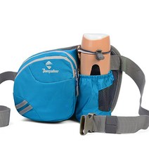 파라다이소 다기능 포켓 물병까지 넉넉한 수납 스포츠 힙색 가방, 블루