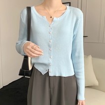 이사도라 여성용 여리핏 골지 파스텔 니트 가디건