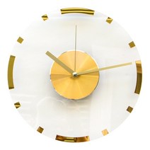 인비저블 인덱스 무소음 벽시계 지름 30cm, 투명 + 골드