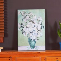 명화 액자테이블 중 중 720 x 480 mm, 장미가 든 꽃병