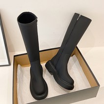 이사도라 매트 레더 통굽 롱부츠
