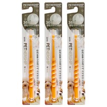 펫트너쉽 반려동물 360 칫솔, 오렌지(중형견용), 3개