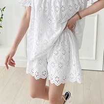 슈가펀 여성용 레너트 펀칭 레이스 반바지