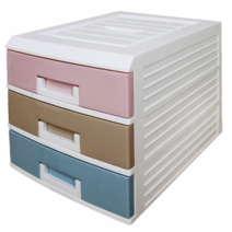 원라이프 파스텔 3단 수납 서랍함 대, 혼합색상, 1개