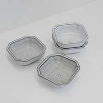 한국도자기 Conte du Jour 콩트 사각 소스볼 M 2종 x 2p 세트, 화이트, 그레이, 1세트