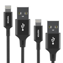 요이치 액트 A타입-라이트닝 8핀 고속충전 케이블 2p, 100cm, 블랙