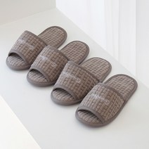워셔블 데일리 와플 면 실내화 2p, 그레이, 2개