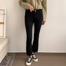 헤이진 여성용 밑단 물결 부츠컷 면팬츠 209