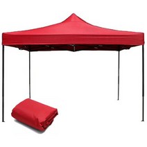 런웨이브 벨크로타입 캐노피천막 3 x 3 m + 프레임 + 투명벽면 4면, 레드, 1세트