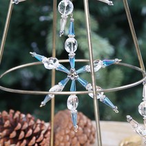 마쉬매리골드 크리스마스 장식 눈꽃비즈, 블루(A타입)