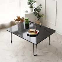 LPM 오브제 라운드 심플 접이식테이블 800 x 600 mm, 오리엔탈블랙