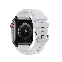 알피나케이스 애플워치 와이드 실리콘 밴드 스트랩 (38/40mm 호환 가능), 화이트