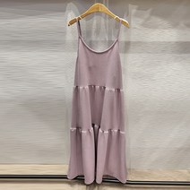 티탁 여성용 빅사이즈 데일리 라운드넥 뷔스티에 캉캉 끈 나시 롱 원피스