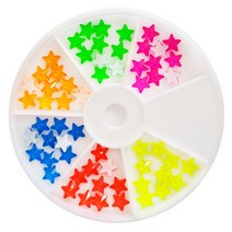 형광 네일 스톤 6종 세트 N161, 1세트, 혼합색상