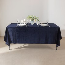 대성섬유 벨벳 루핑 테이블보, 다크네이비, 대(270 x 150 cm)