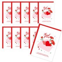 스위트데이 1000 카네이션카드 10p + 봉투 10p, 꽃편지(카드), 레드(봉투), 1세트
