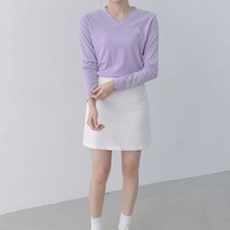 안다로미 여성용 V넥 날라리 긴 소매 티